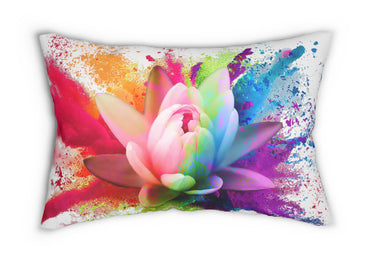 Flaar Collection:  LOTUS- Blooming Pink lower Lumbar Pillow