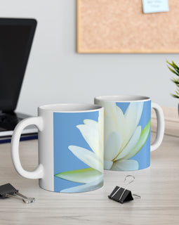 Flaar Collection: White Lotus 11oz Ceramic Mug