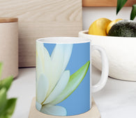 Flaar Collection: White Lotus 11oz Ceramic Mug
