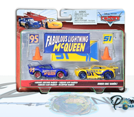 Disney and Pixar World of Cars Racing 2-Packs with 2 Collectible Toy Cars & 6 Accessories