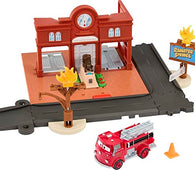 Disney and Pixar Cars on the Road Red’s Fire Station Playset with Die-Cast Fire Truck & Moving Parts