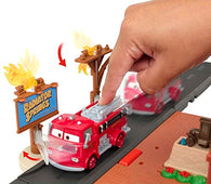 Disney and Pixar Cars on the Road Red’s Fire Station Playset with Die-Cast Fire Truck & Moving Parts
